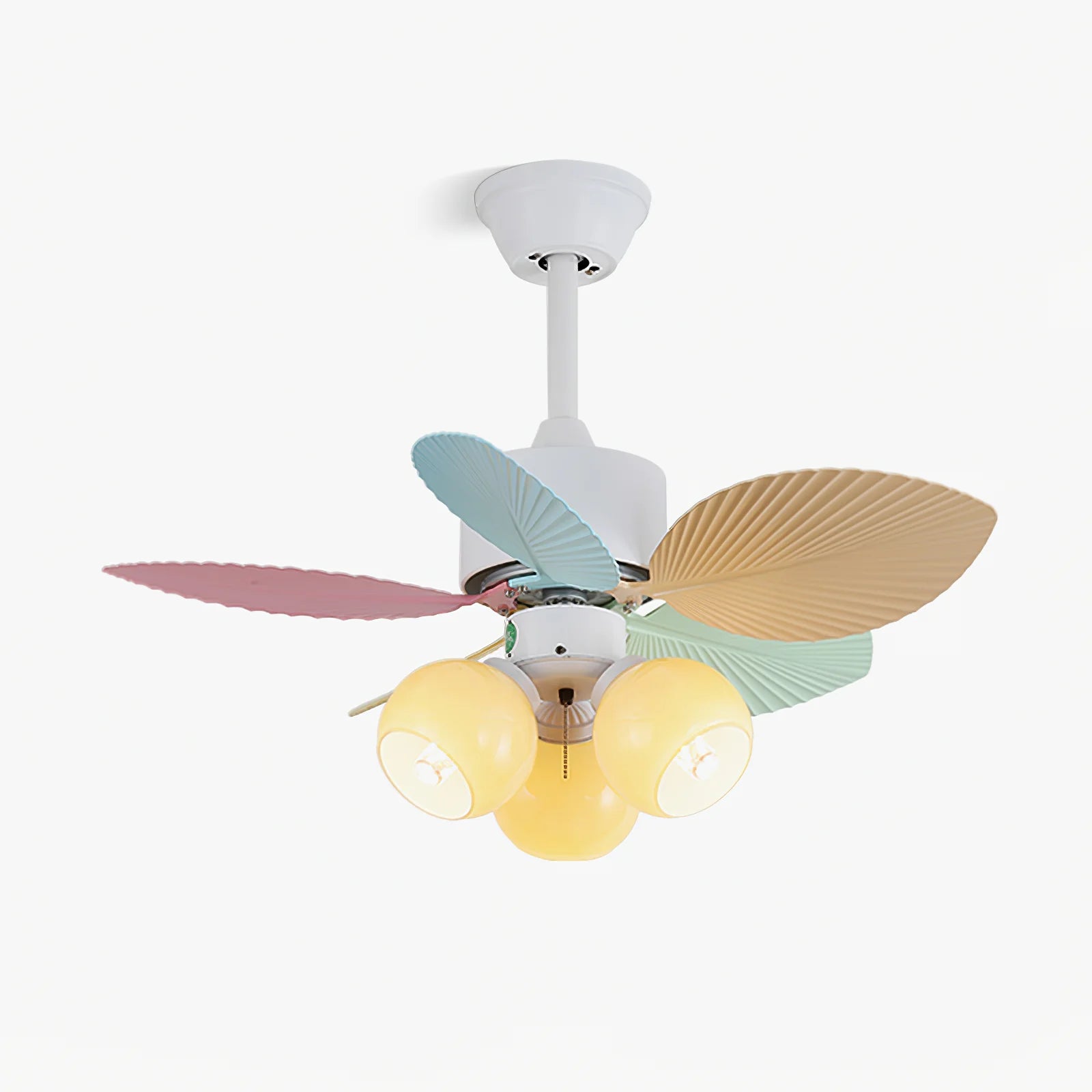 Candy Breeze Colorful Petal Glass Ceiling Fan Light