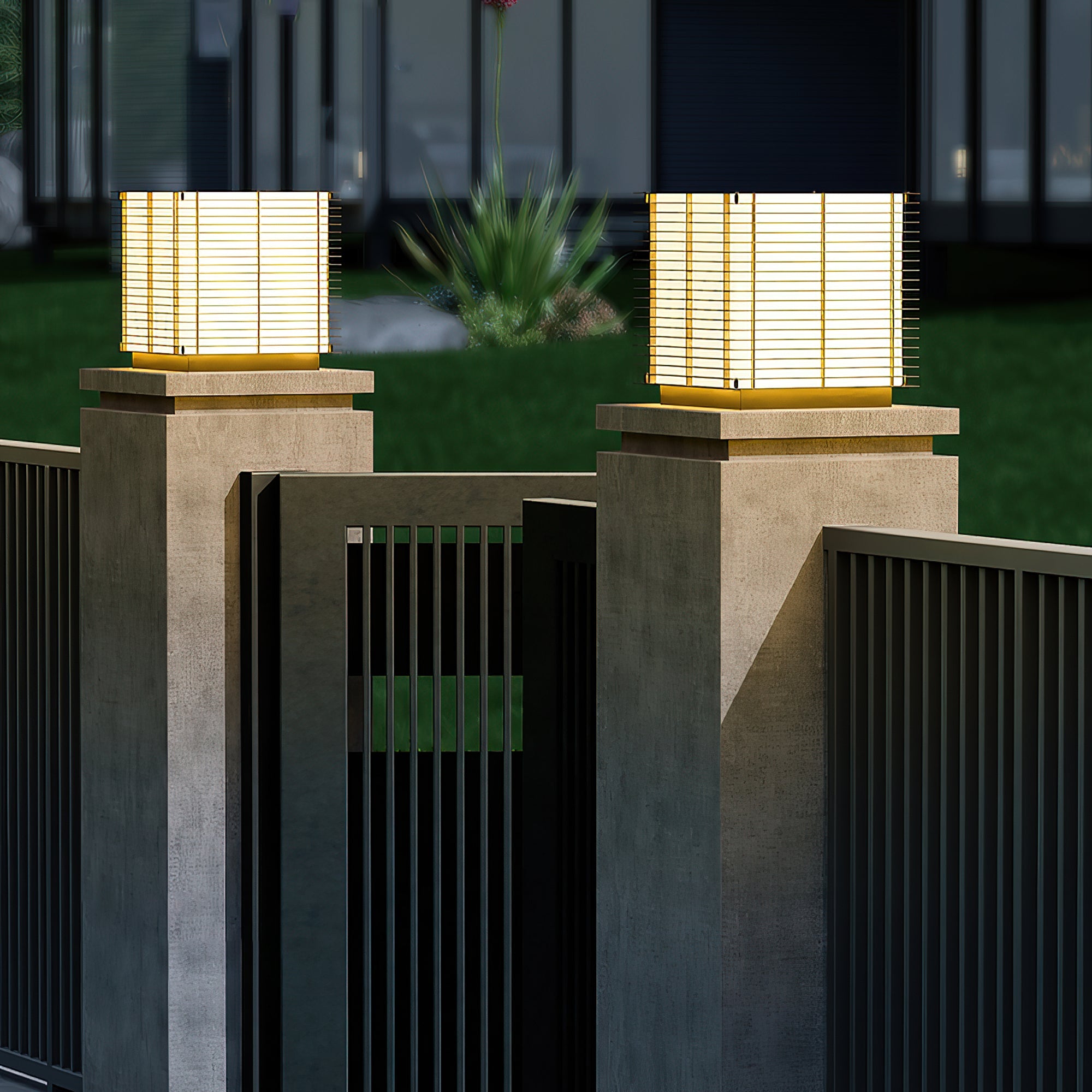 Grid Louvered Garden Light