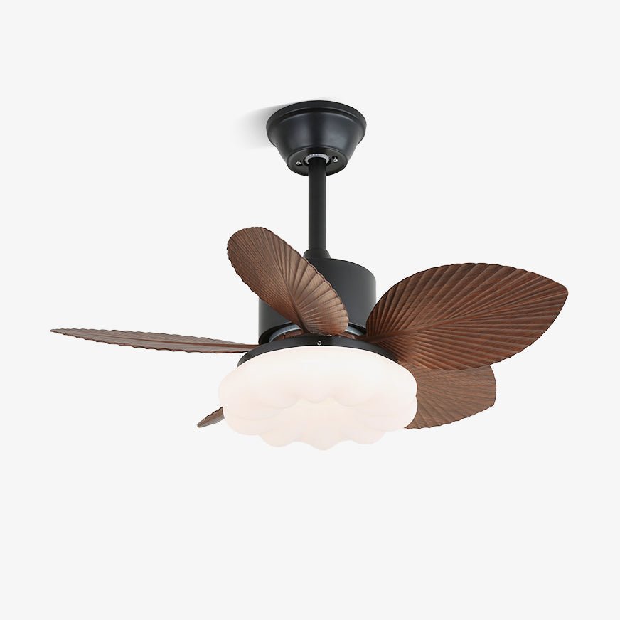 Palm Bloom Petal Glass Ceiling Fan Light