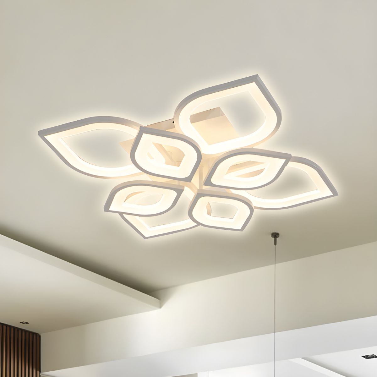 Ethereal Leaf Halo Flush Ceiling Light