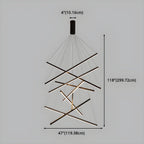 Minimalist Black Stick Cascade Chandelier