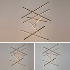 Minimalist Black Stick Cascade Chandelier