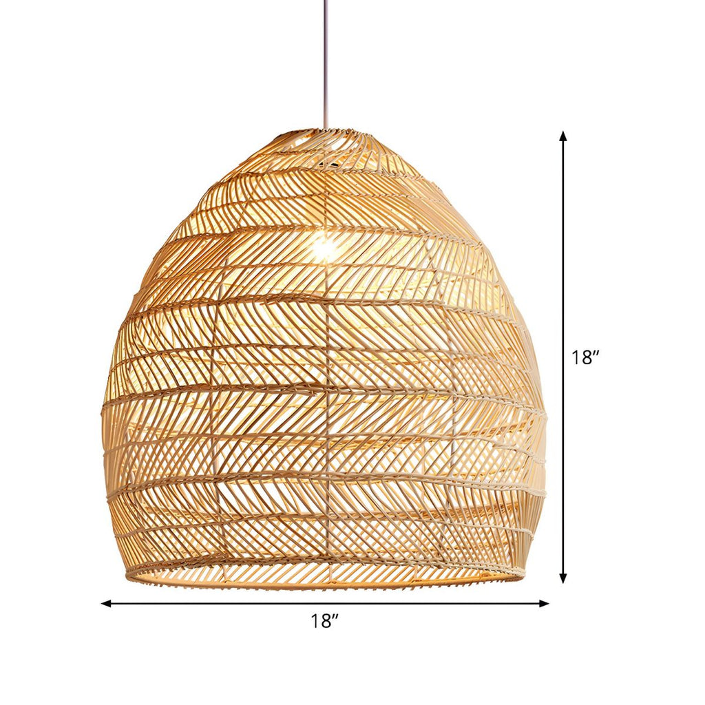 Tropical Woven Bamboo Pendant Light