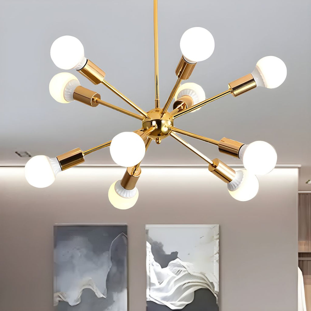 Sculpted Gold Metal Chandelier