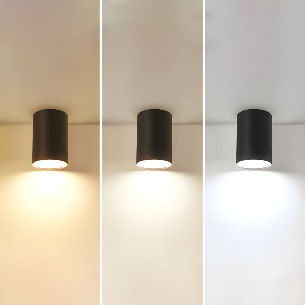 Architectural Matte Black Cylinder Flush Mount