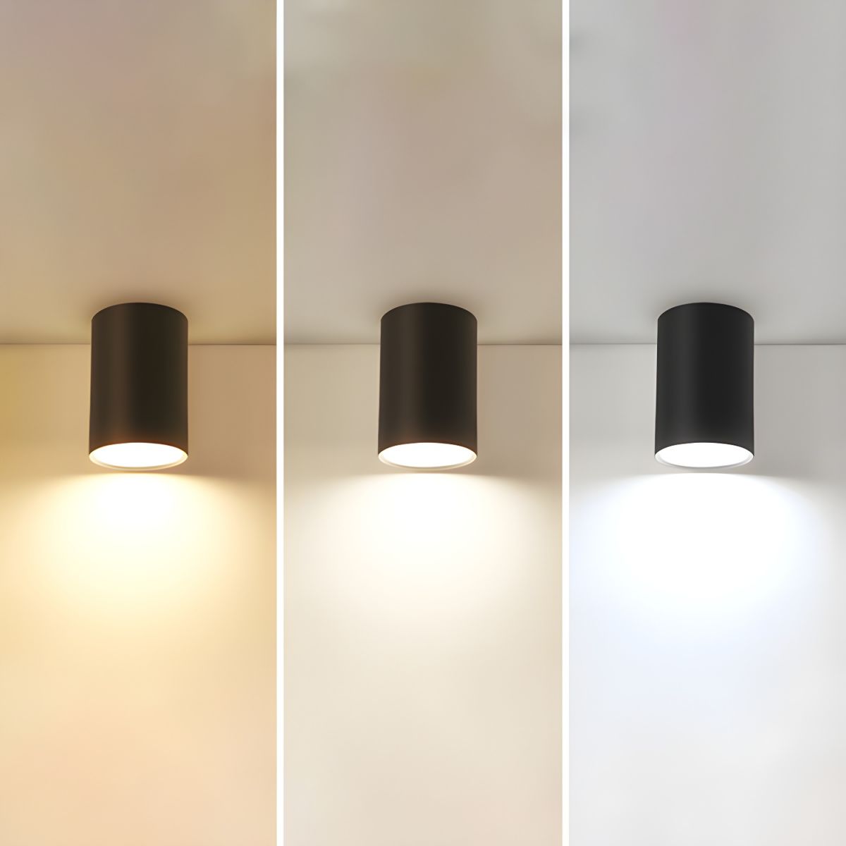 Architectural Matte Black Cylinder Flush Mount