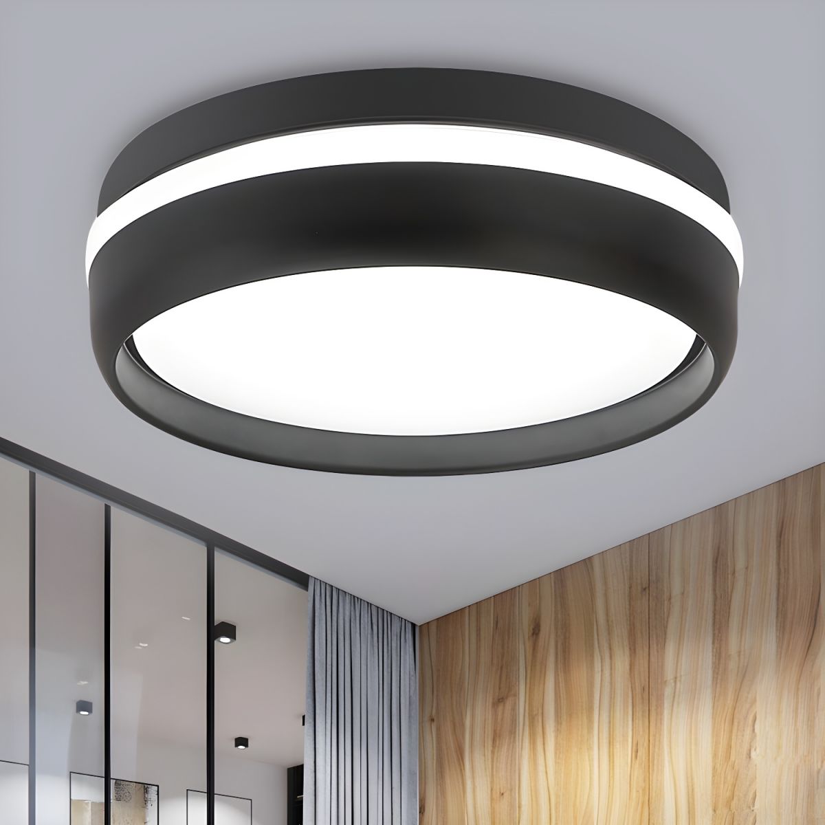 Modern Drum Flush Mount Ceiling Light
