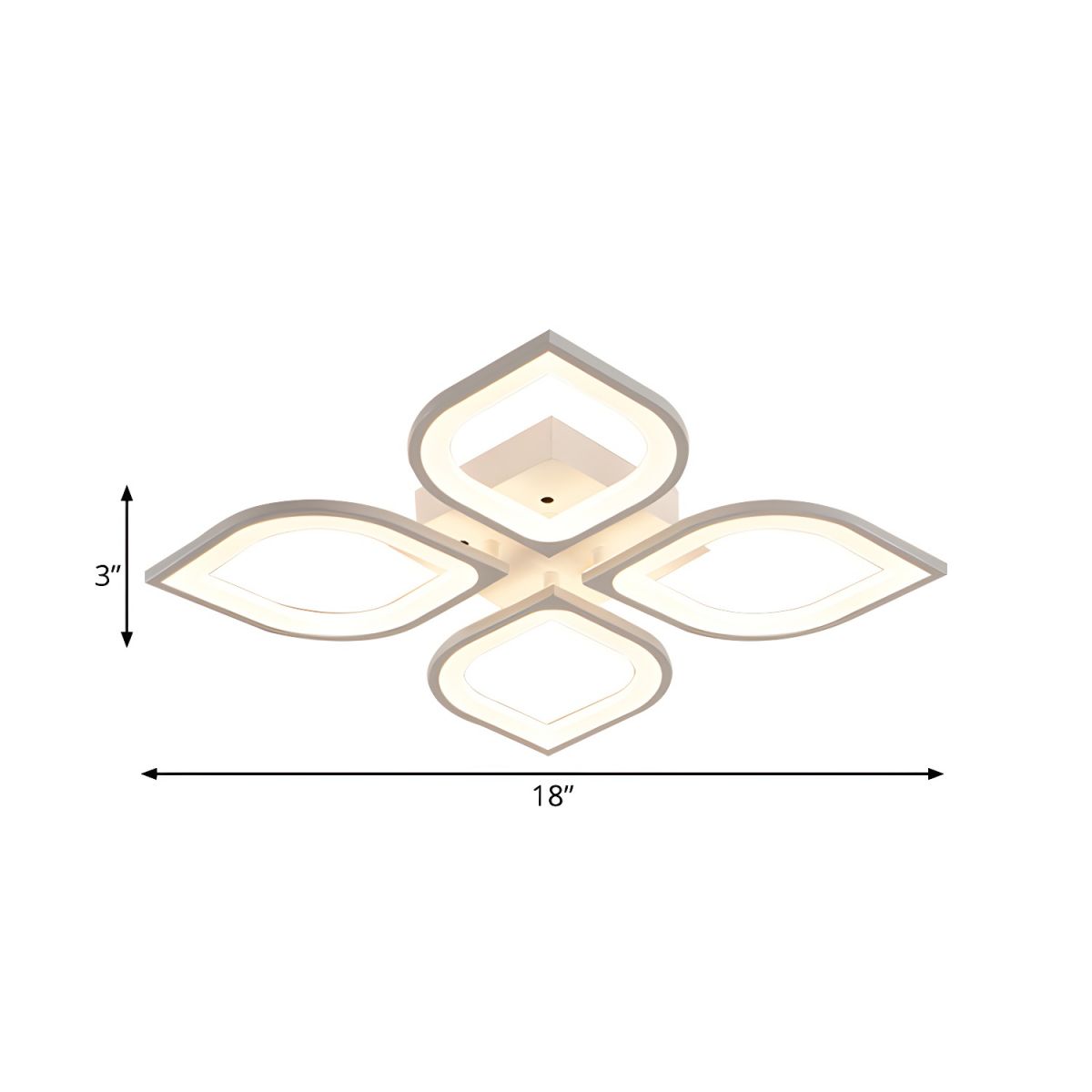 Ethereal Leaf Halo Flush Ceiling Light