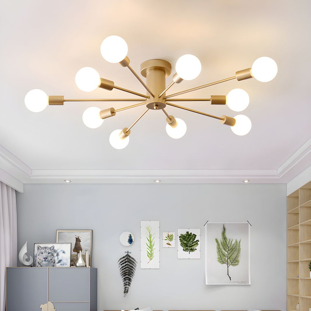 Minimalist Sputnik Halo Semi-Flush Ceiling Light