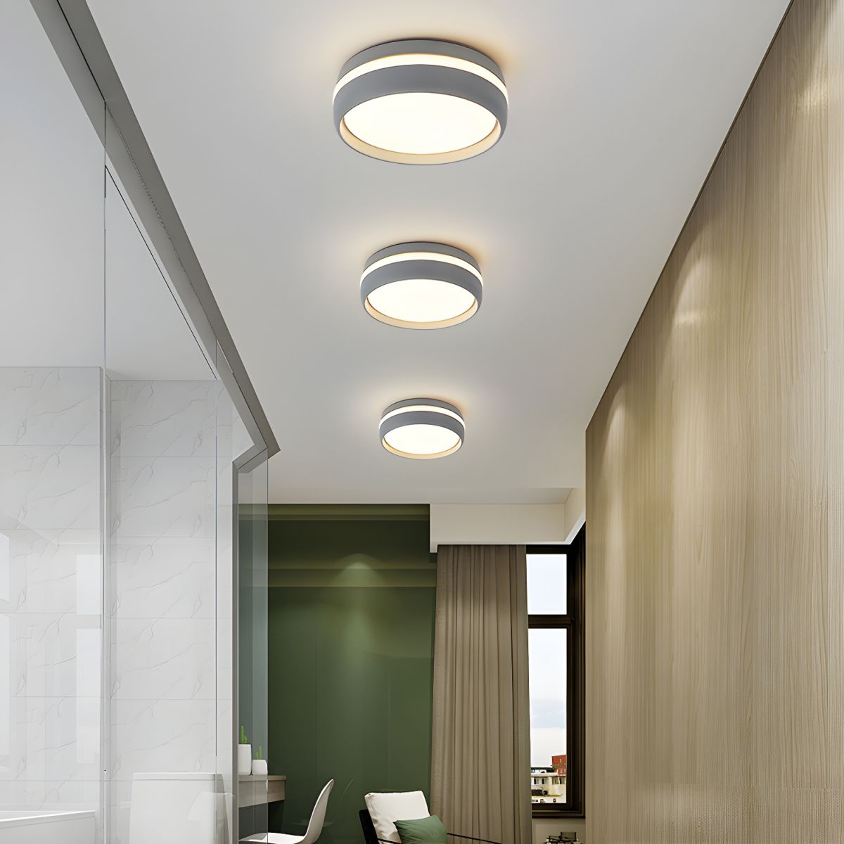 Modern Drum Flush Mount Ceiling Light