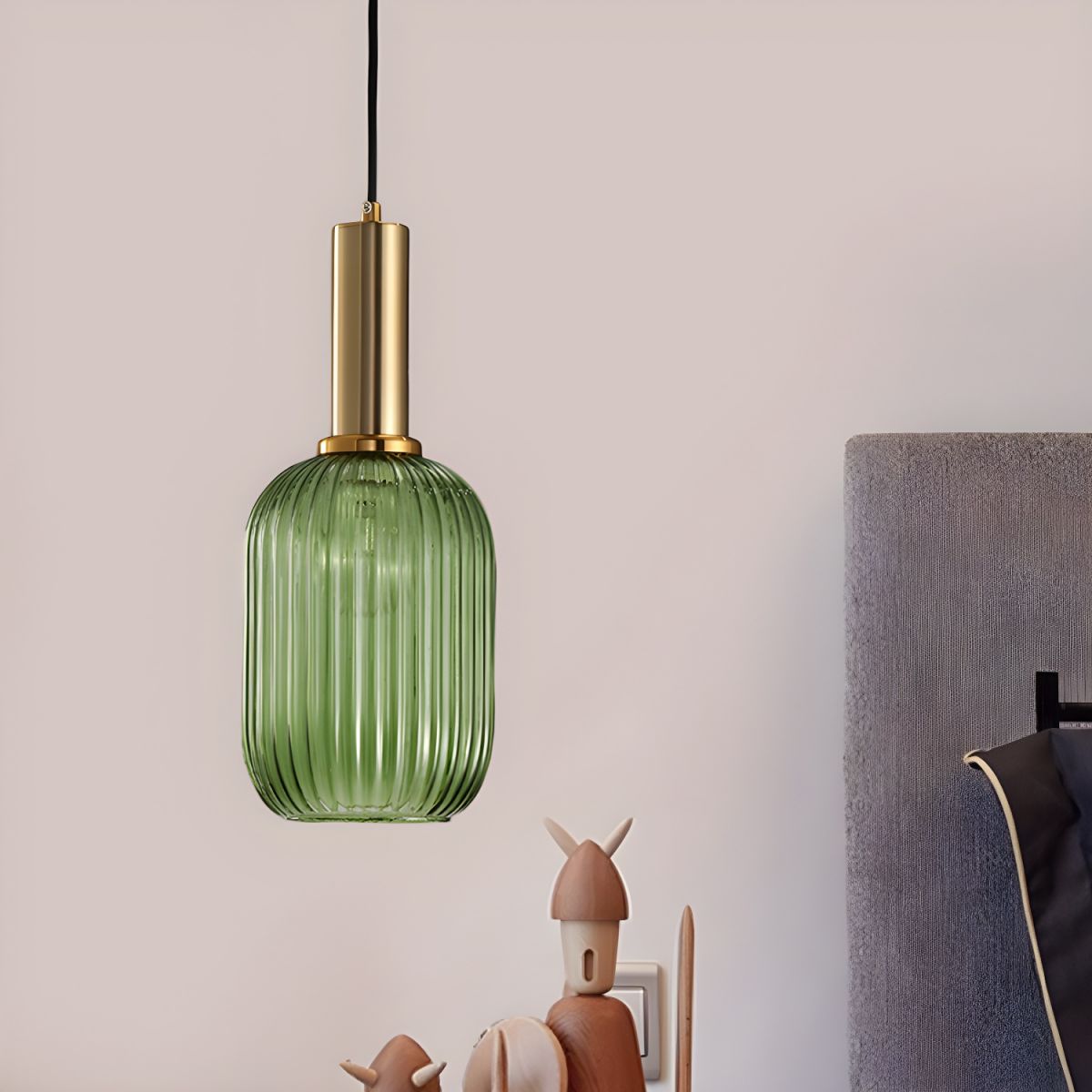 Sculpted Ribbed Glass Pendant Light
