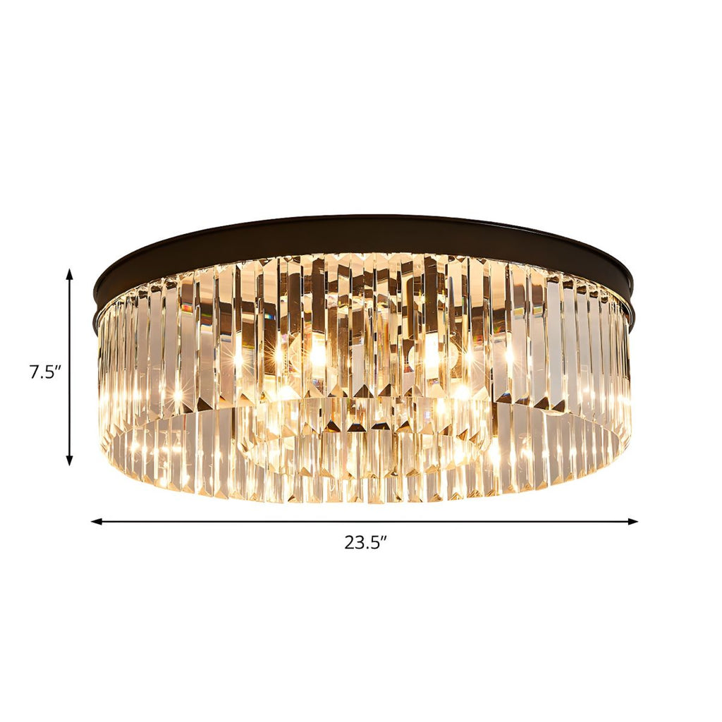 Vintage Circular Crystal Flush Mount