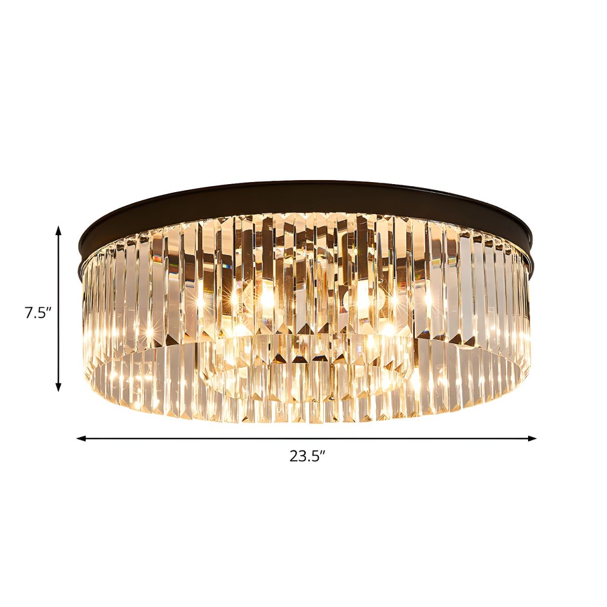 Vintage Circular Crystal Flush Mount