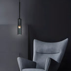 Modernist Smoke Glass Cylinder Pendant