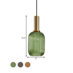 Sculpted Ribbed Glass Pendant Light