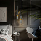 Modernist Smoke Glass Cylinder Pendant