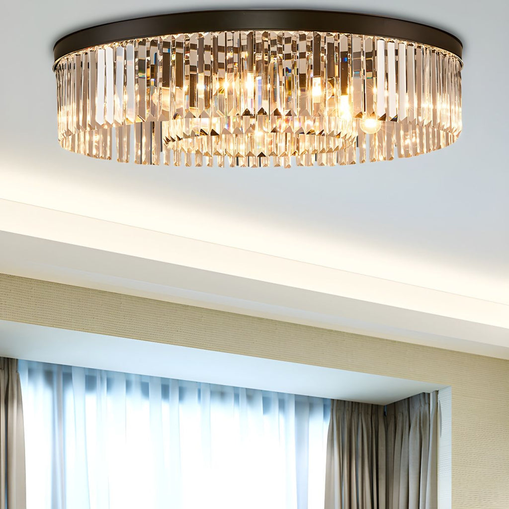Vintage Circular Crystal Flush Mount