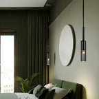 Modernist Smoke Glass Cylinder Pendant