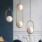 Modern White Globe Pendant Ceiling Glow