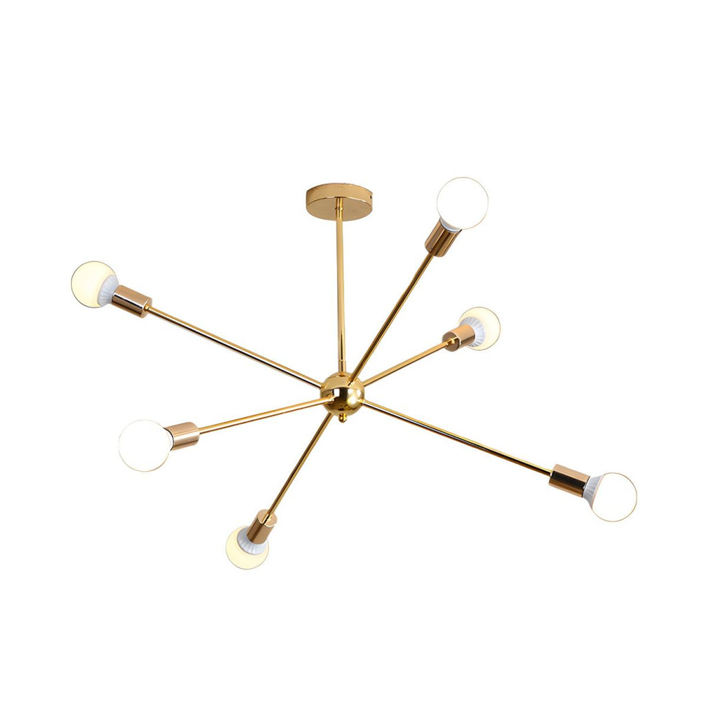 Sculpted Gold Metal Chandelier