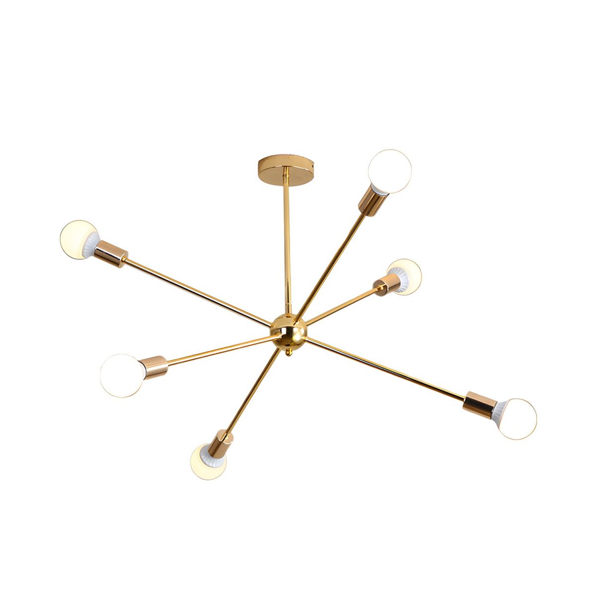 Sculpted Gold Metal Chandelier
