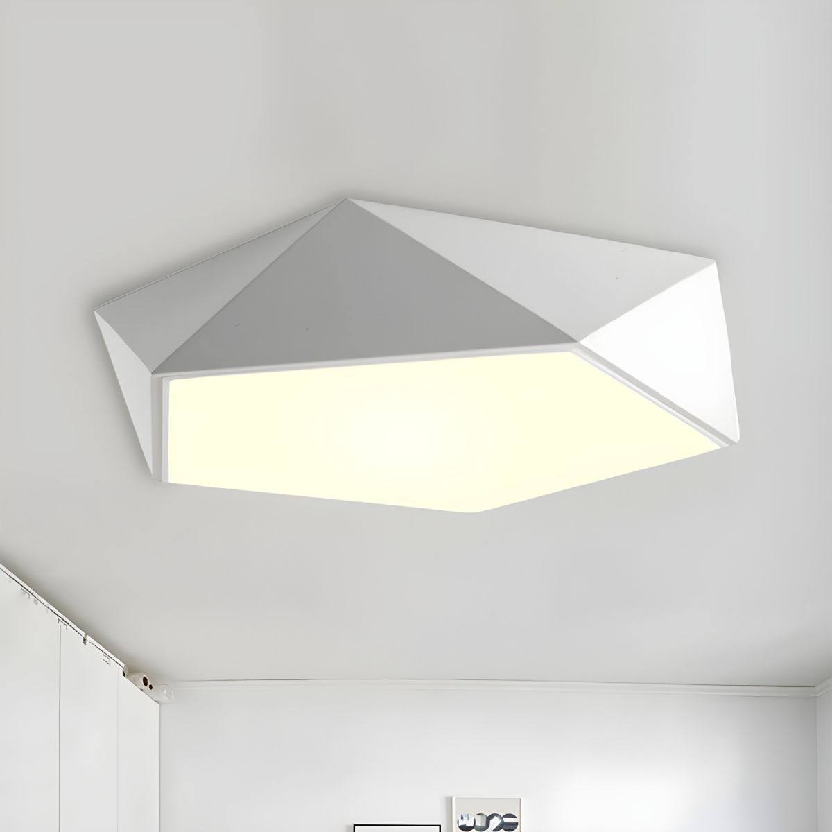 Geometric Metal Flush Mount Ceiling Fixture