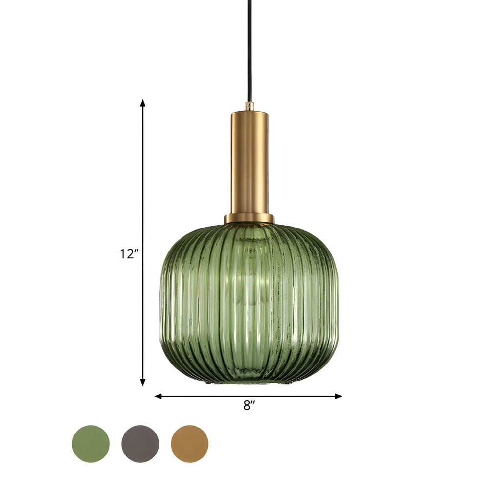 Sculpted Ribbed Glass Pendant Light