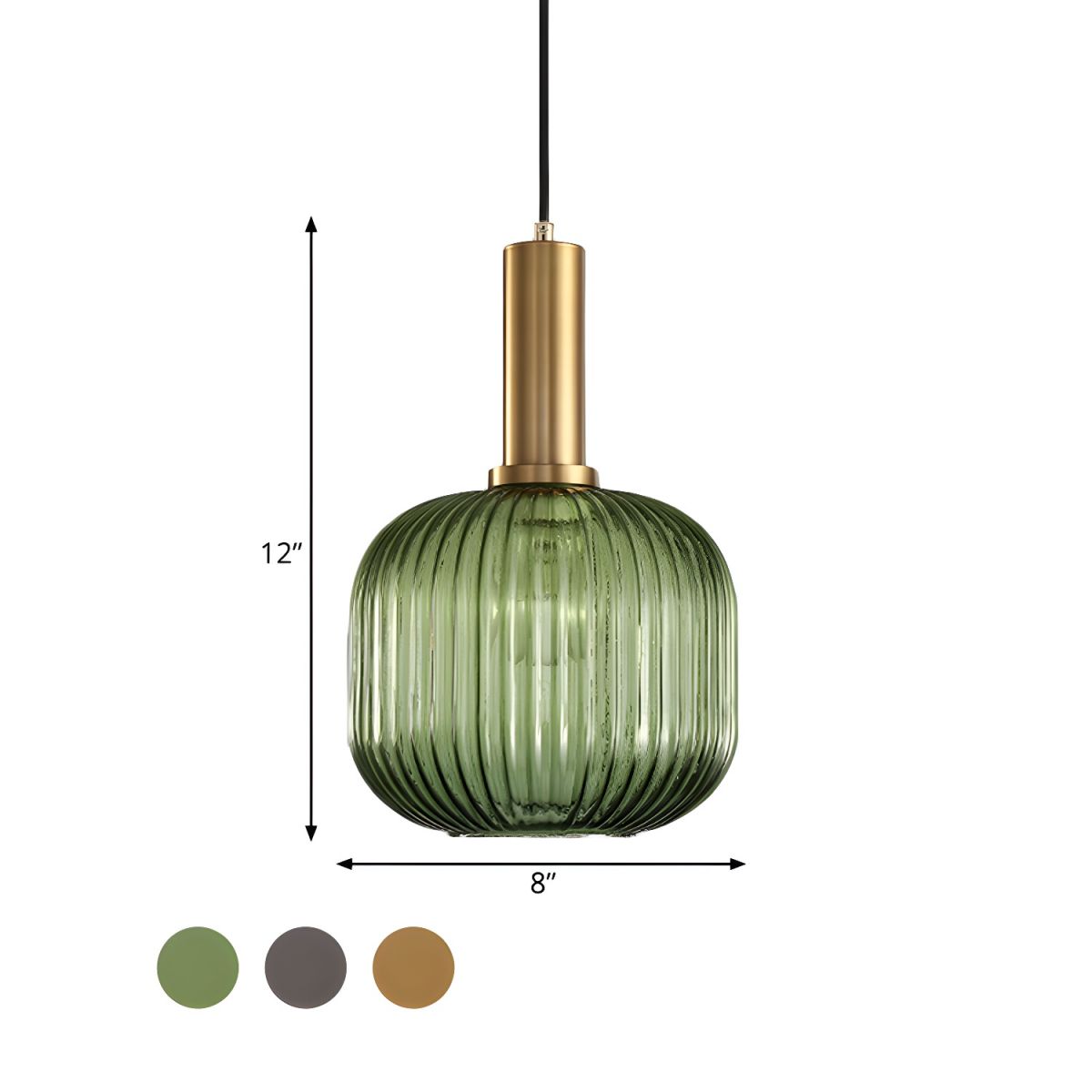Sculpted Ribbed Glass Pendant Light