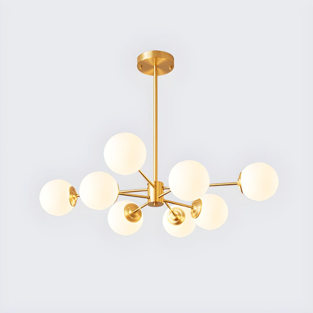 8-Light Sputnik Brass Chandelier