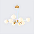 8-Light Sputnik Brass Chandelier