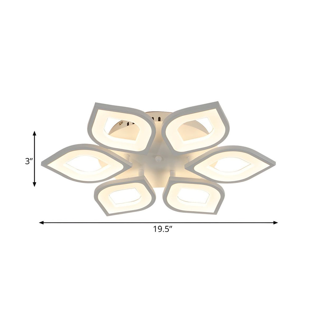 Ethereal Leaf Halo Flush Ceiling Light