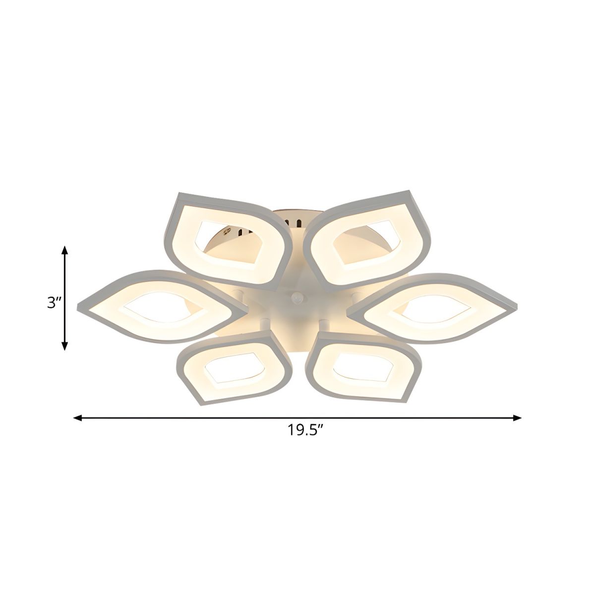 Ethereal Leaf Halo Flush Ceiling Light