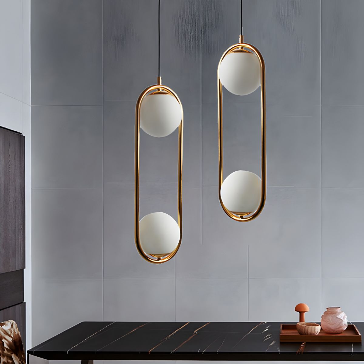 Modern White Globe Pendant Ceiling Glow