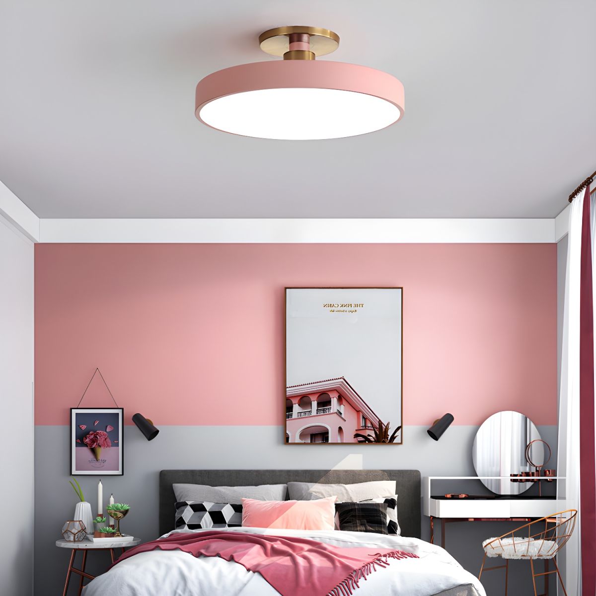 Modern Macaron Semi Flush Mount