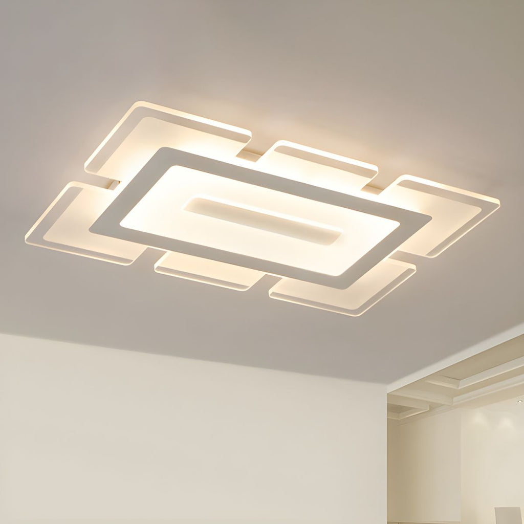 Modern Rectilinear Acrylic Flush Mount