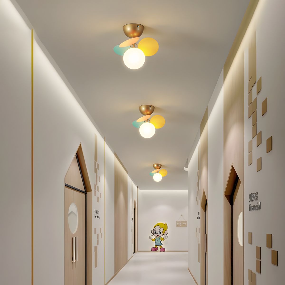 Modern Sputnik Semi Flush Mount Ceiling Light
