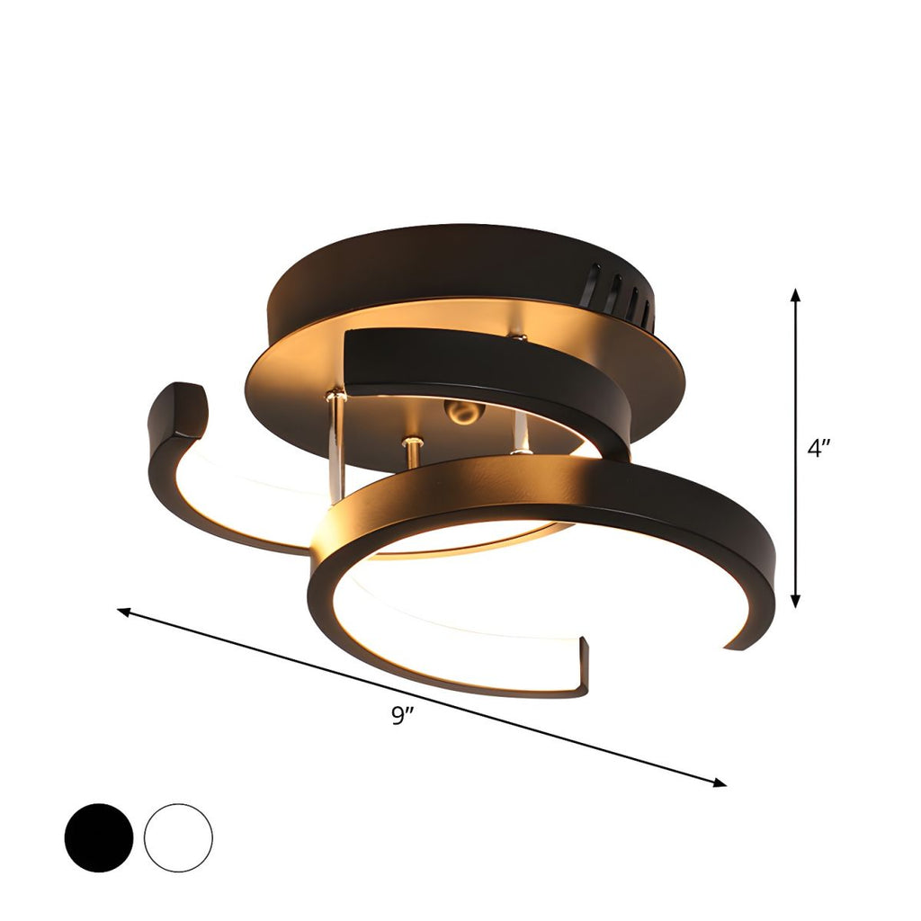 Modern Metal Semi Flush Mount Ceiling Lamp