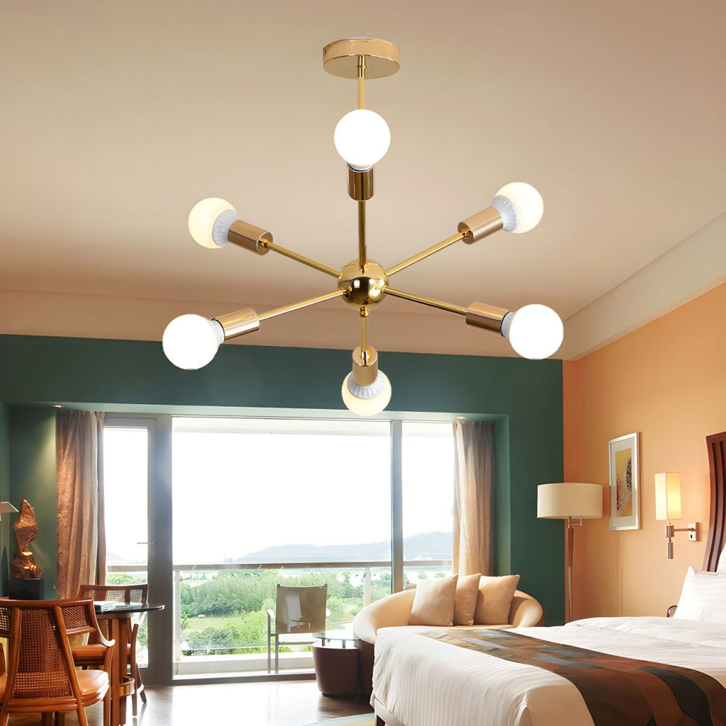 Sculpted Gold Metal Chandelier