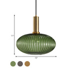 Sculpted Ribbed Glass Pendant Light