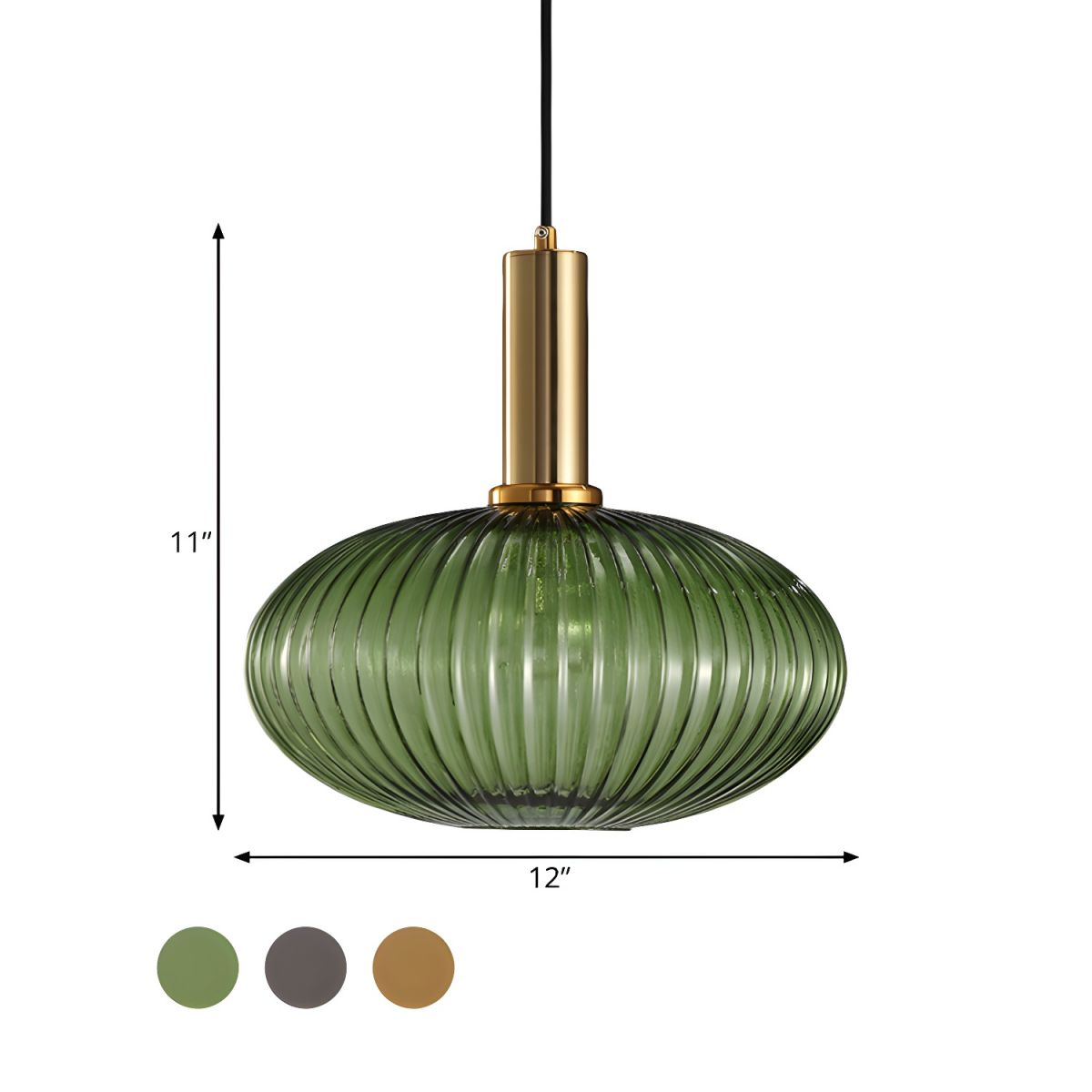 Sculpted Ribbed Glass Pendant Light