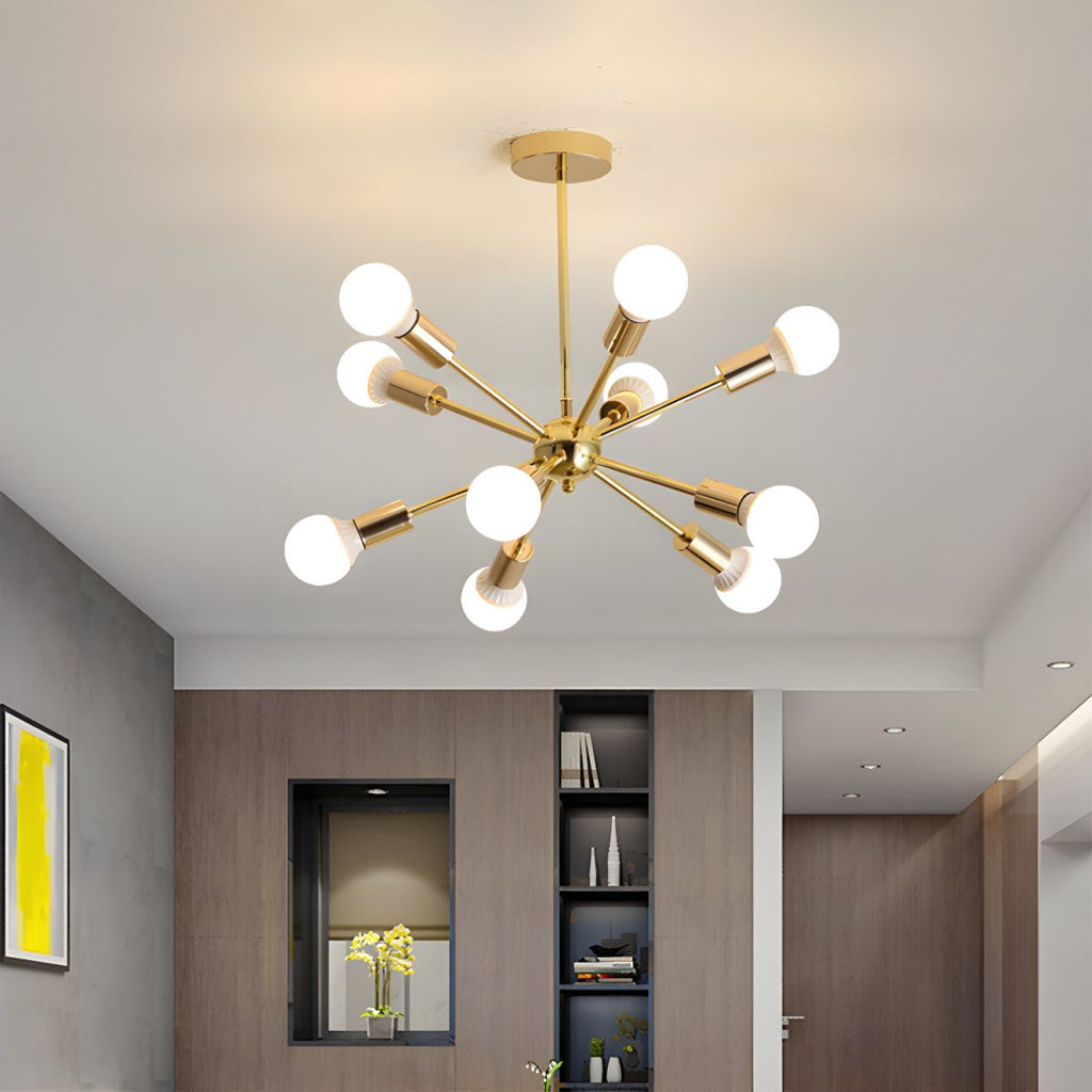 Sculpted Gold Metal Chandelier