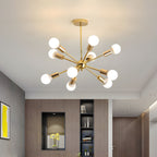 Sculpted Gold Metal Chandelier