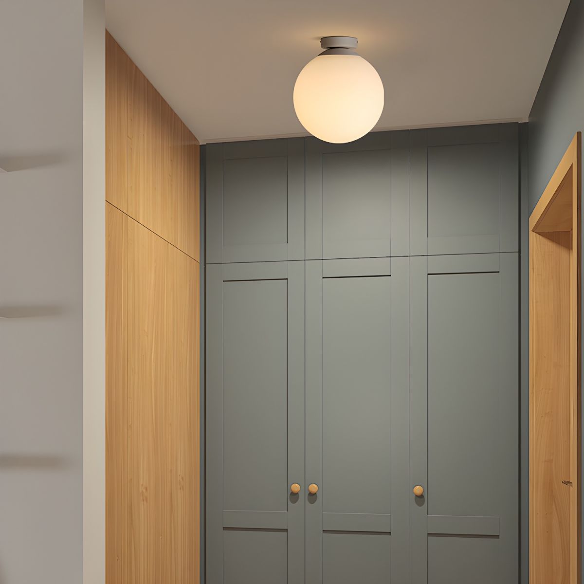 Opal Glass Globe Flush Mount