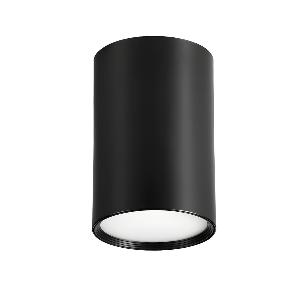 Architectural Matte Black Cylinder Flush Mount