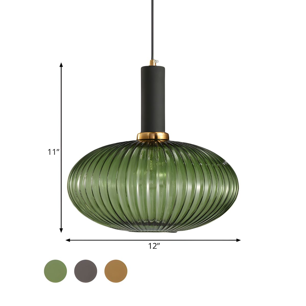 Sculpted Ribbed Glass Pendant Light