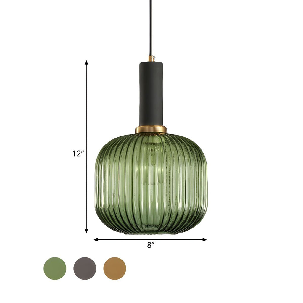 Sculpted Ribbed Glass Pendant Light