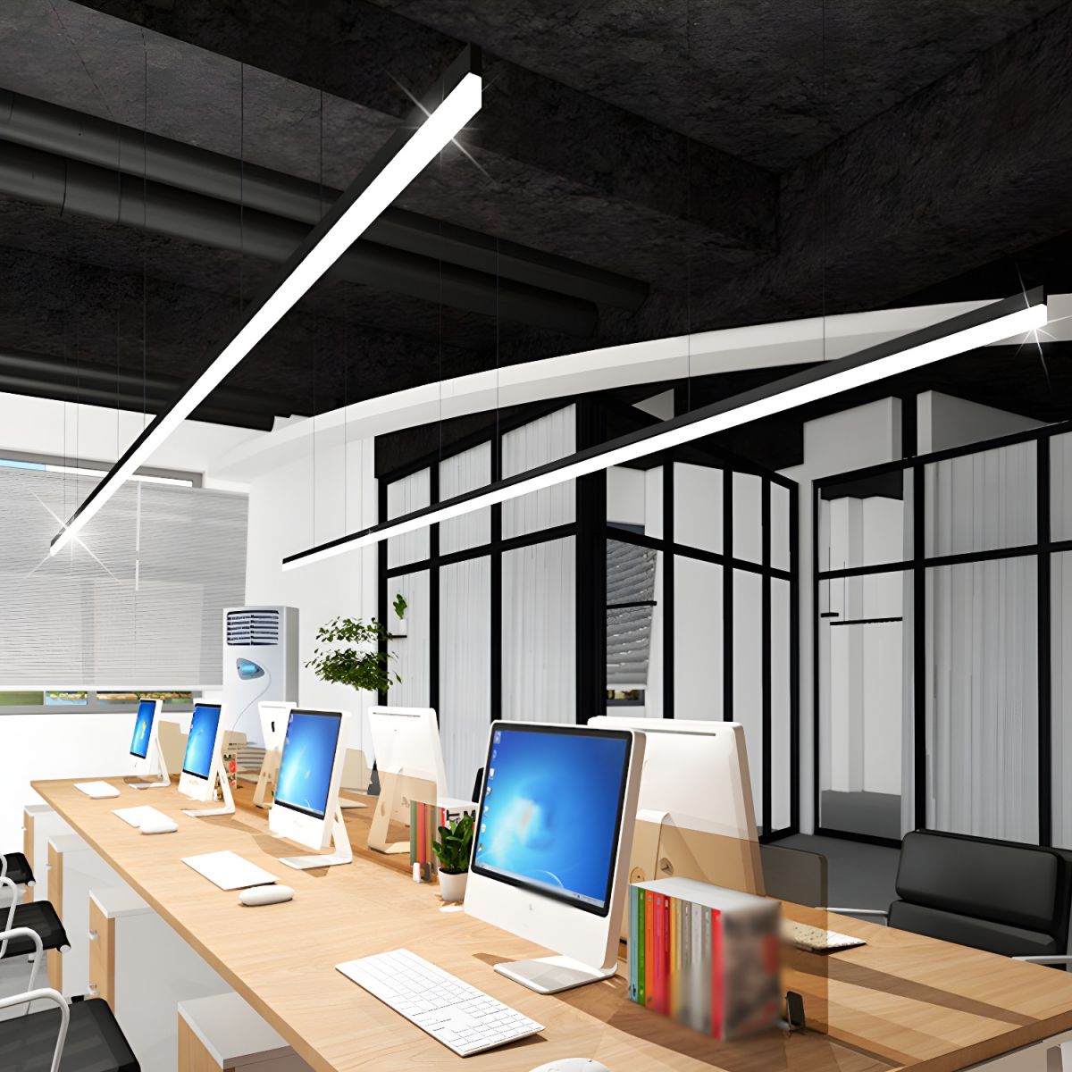 Refined Acrylic Bar Pendant in Matte Black