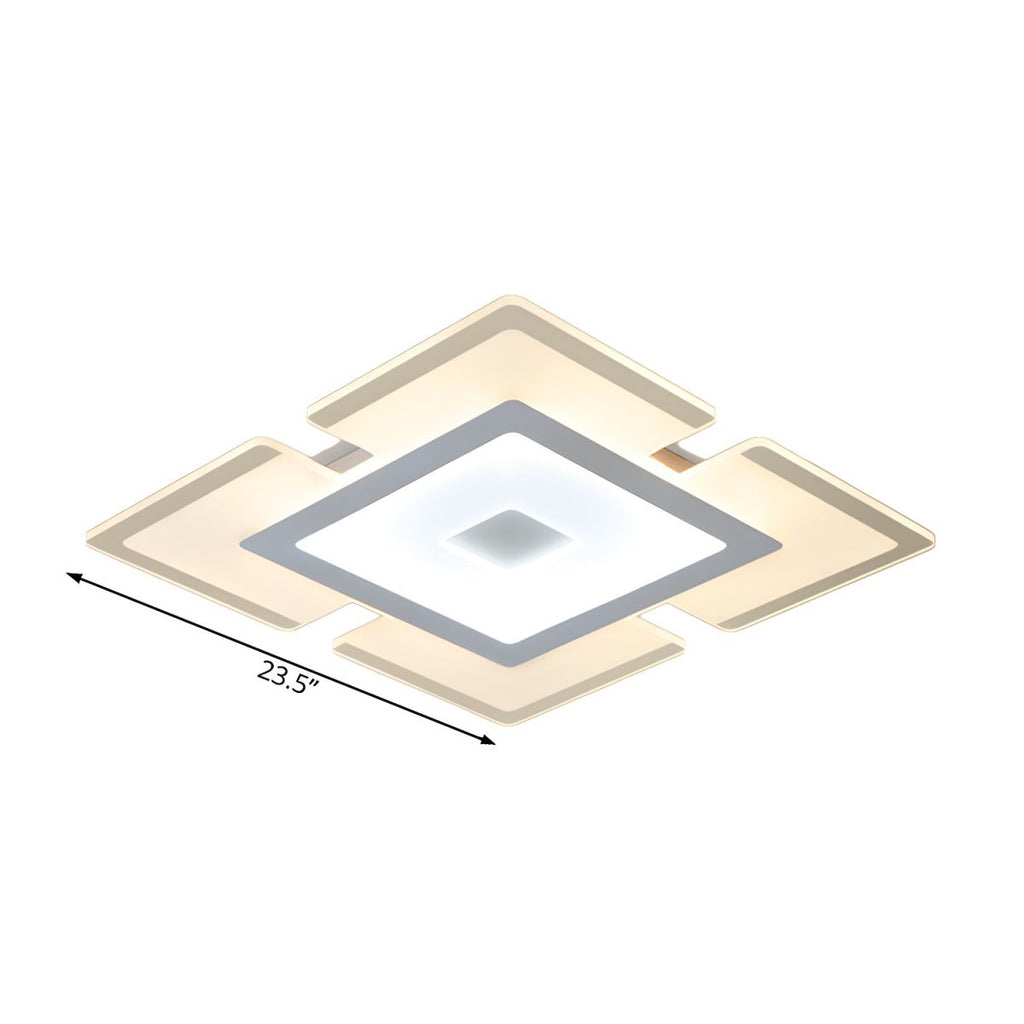 Modern Rectilinear Acrylic Flush Mount