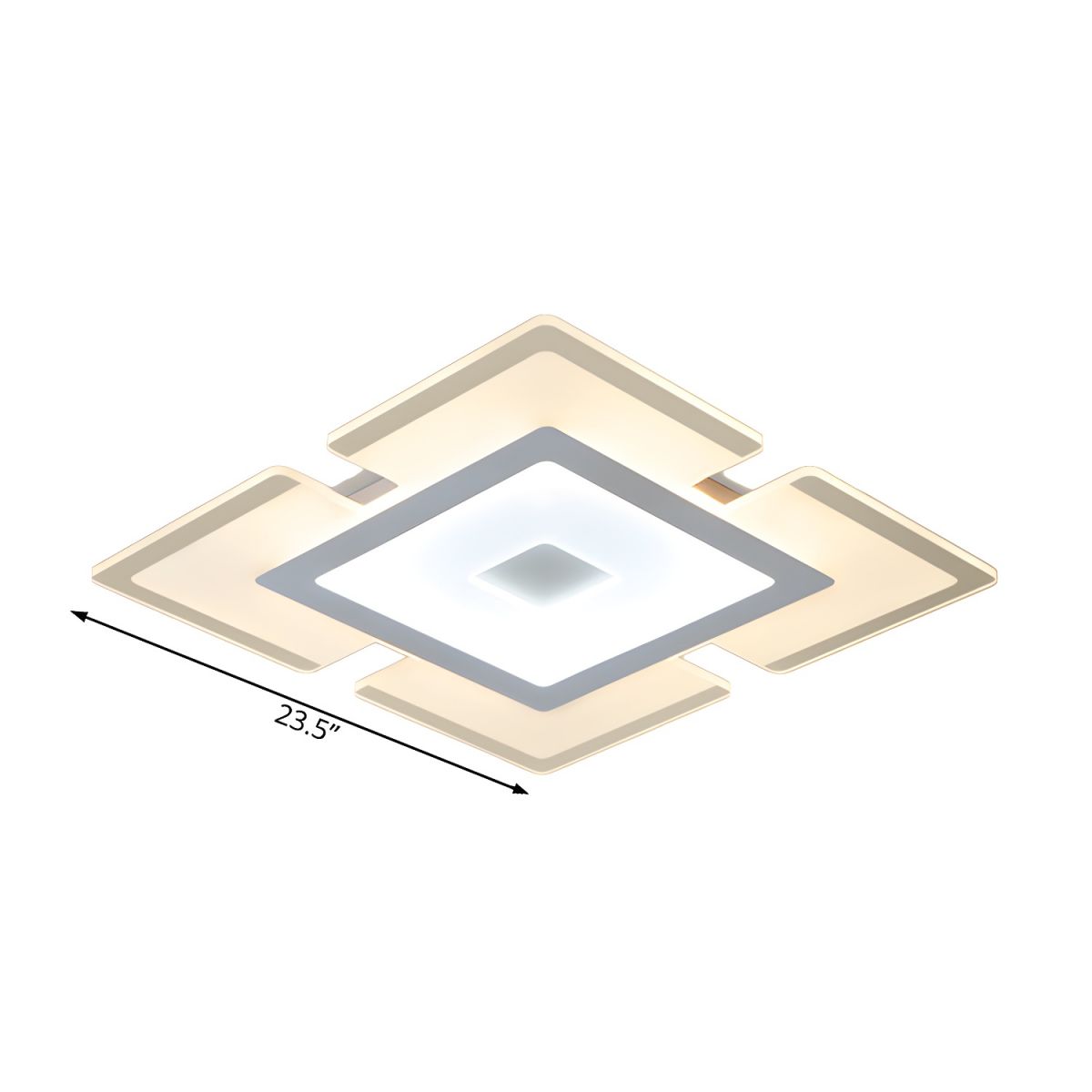 Modern Rectilinear Acrylic Flush Mount