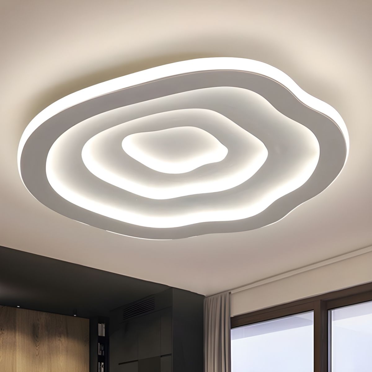 Sculpted Ripple Disc Flush Mount